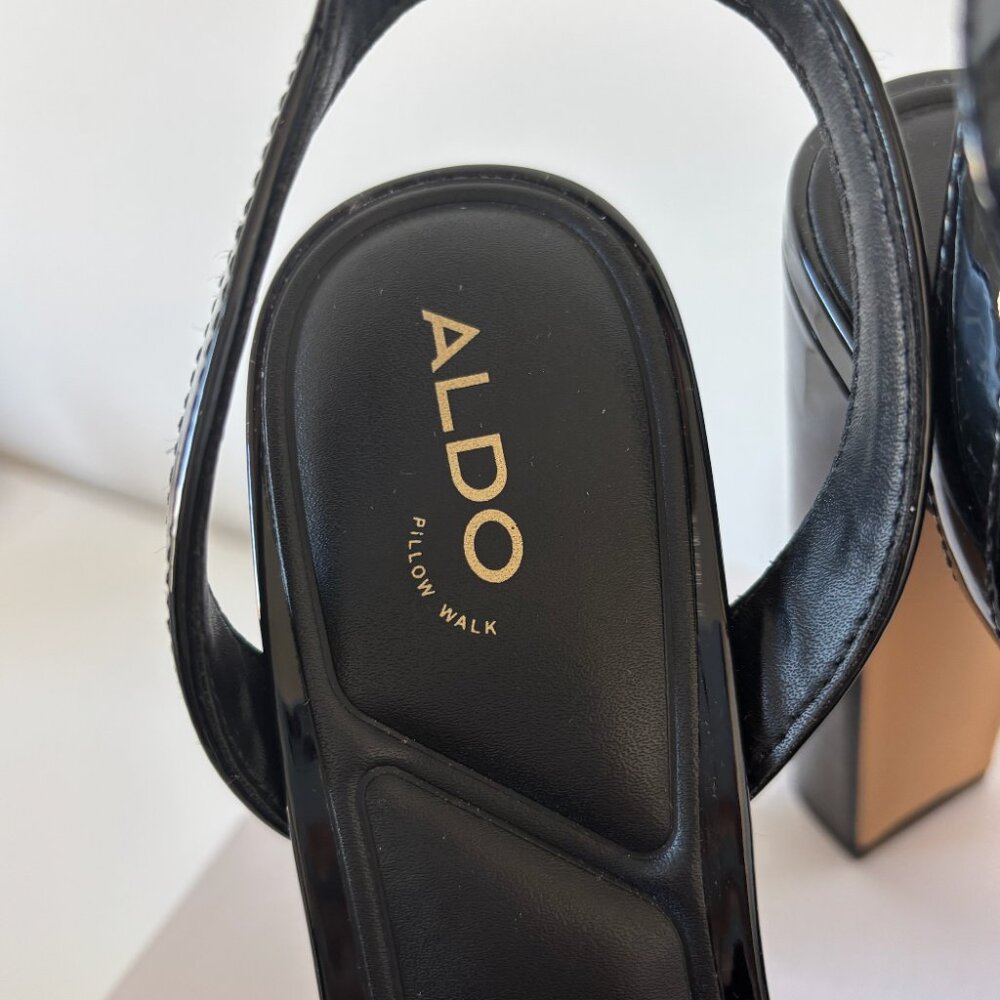 ALDO Pillow Walk Black Platform 5-Inch Heels - Picture 5 of 9